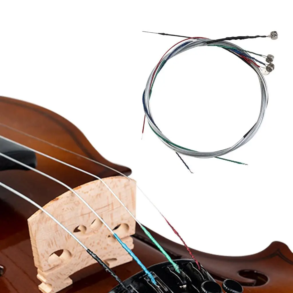 Ensemble complet de cordes de violon taille 4/4, 3/4, 4/3, noyau en acier, remplacement pour accessoire de violon, option robuste et durable pour la pratique musicale