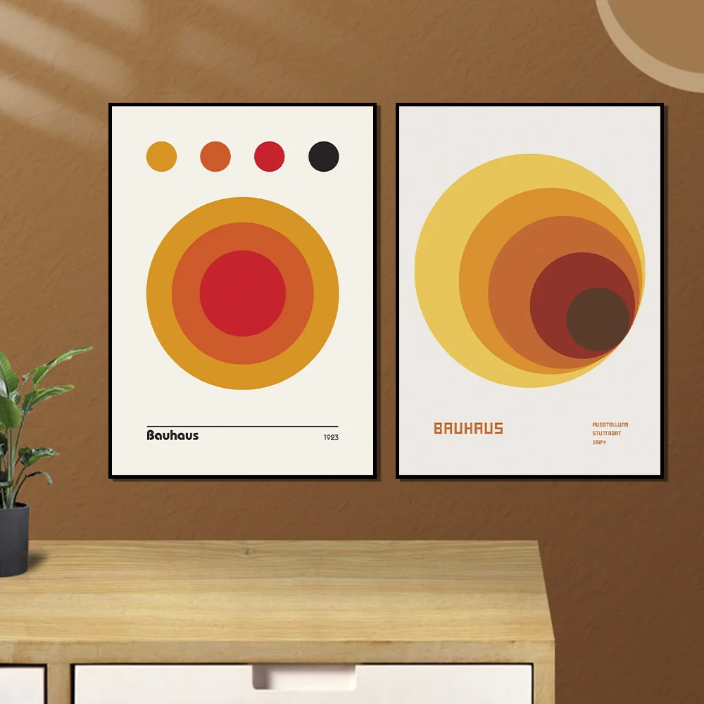 Abstract  Bauhaus Minimalist Geometry Aesthetic Wall Art Poster Prints Picture Canvas Painting for Living Room Home Decoration