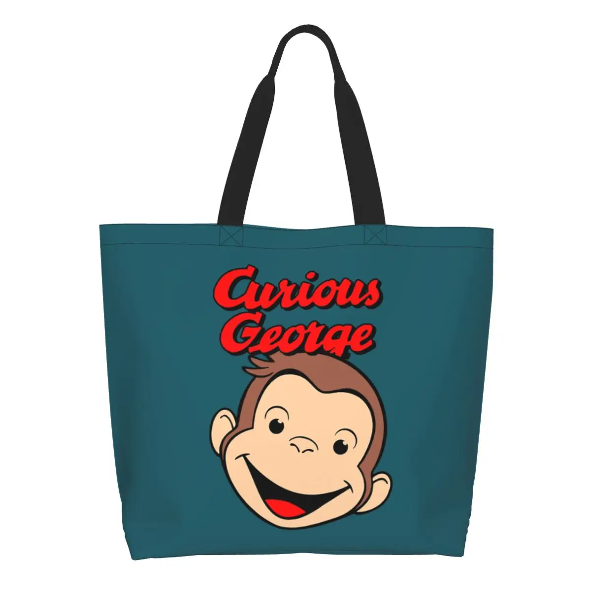 Curious George Manga Grocery Shopping Tote Bag Women Fashion Canvas Shoulder Shopper Bags Large Capacity Handbag