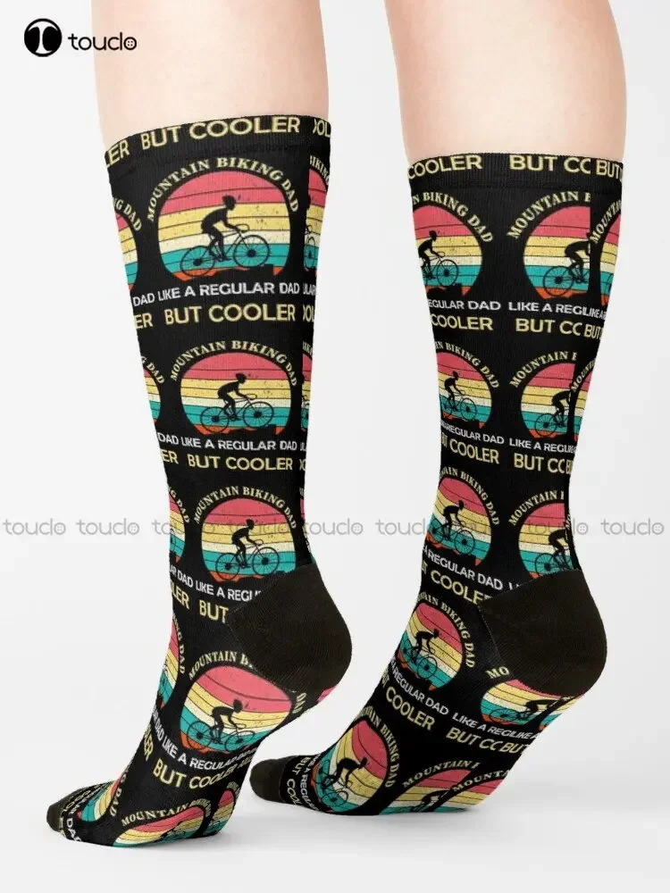 Mountain Biking Dad Like A Regular Dad But Cooler Bike Rider Shirt Cyclist Father'S Day Shirt Father'S Day Gift Socks Funny