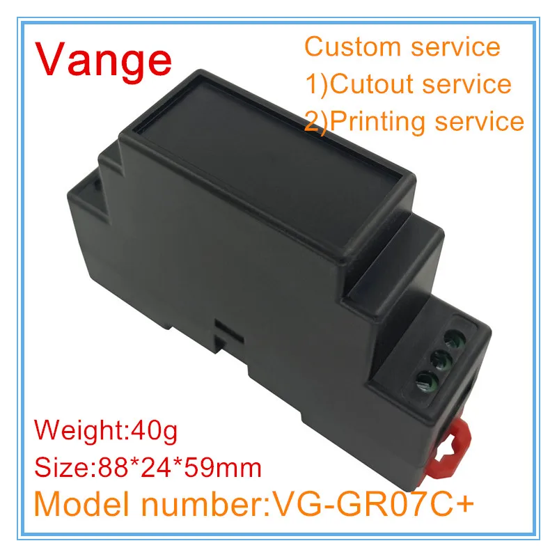 Vange terminal block din rail project box 88*24*59mm ABS plastic enclosure