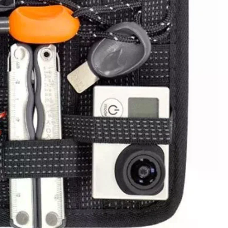 [Portable Elastic Band Organizer Board - With Zipper Pocket & Multiple Stretch Straps Hanging Travel Insert For Cables/Cosmetics