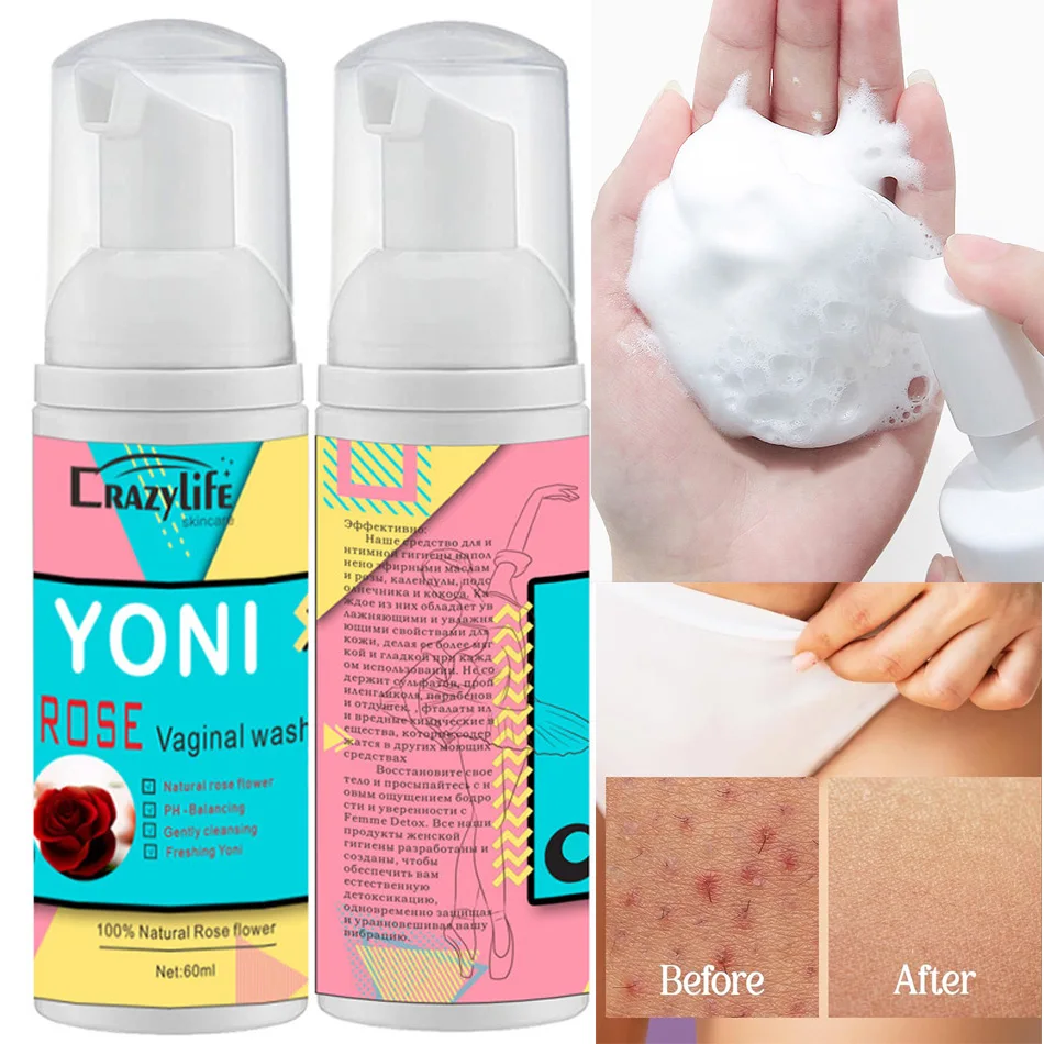 

60ml Feminine Intimate Yoni Wash Natural Washing Foam Vaginal Herbs Washer Hygiene Vagina Detox Cleaning Care for Woman Health