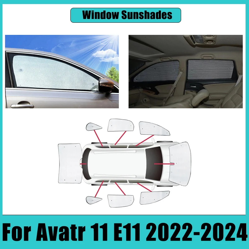 For Avatr 11 E11 2022 2023 2024 Car Full Coverage Sunshade Sunshine Sunscreen Window Windshield Anti-UV Cover Auto Accessories