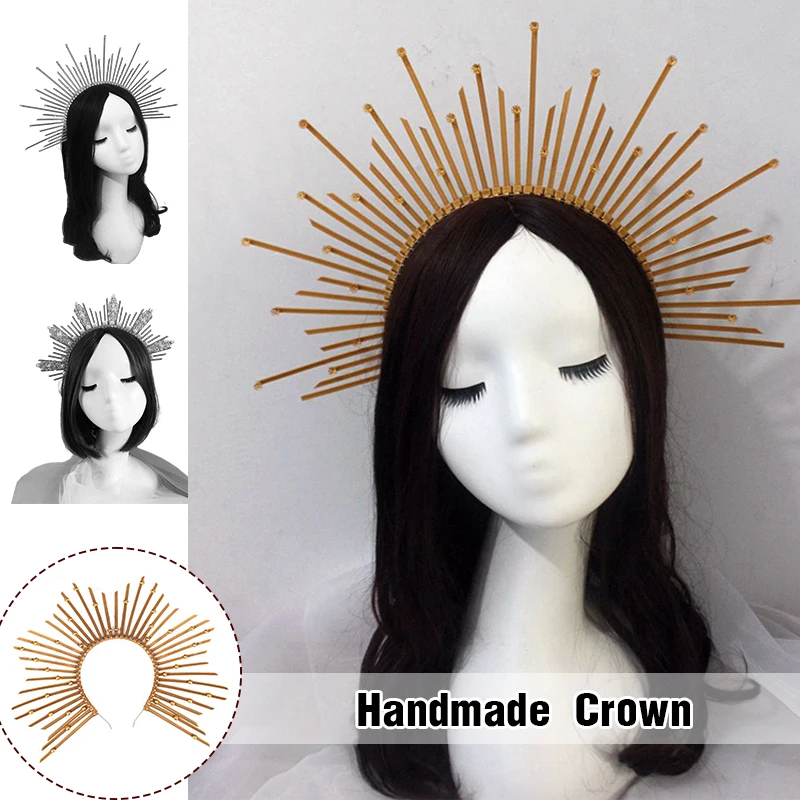 Baroque Style Diy Lolita Crown Material Church Sun Goddess Crown Virgin Mary Lolita DIY Tiara Crown Making Kit Hair Accessories