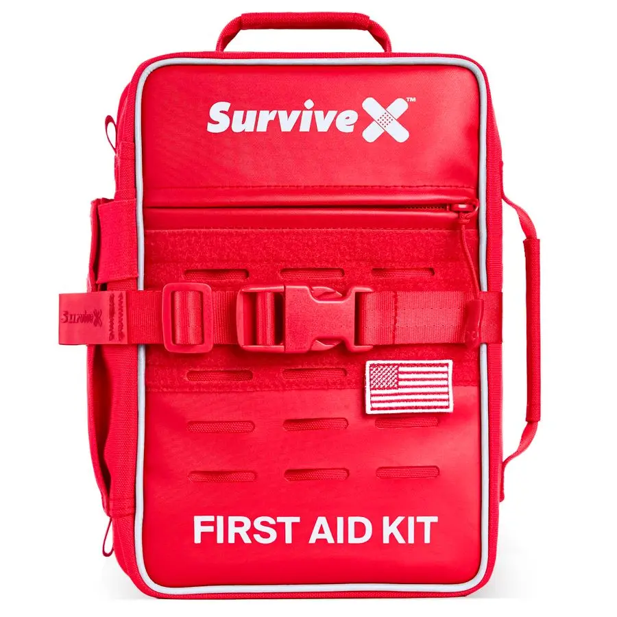 Kit di pronto soccorso professionale per auto, amplificatore da viaggio Kit di emergenza domestico per escursioni, campeggio, zaino in spalla e attività all'aperto Include ferita con punto zip