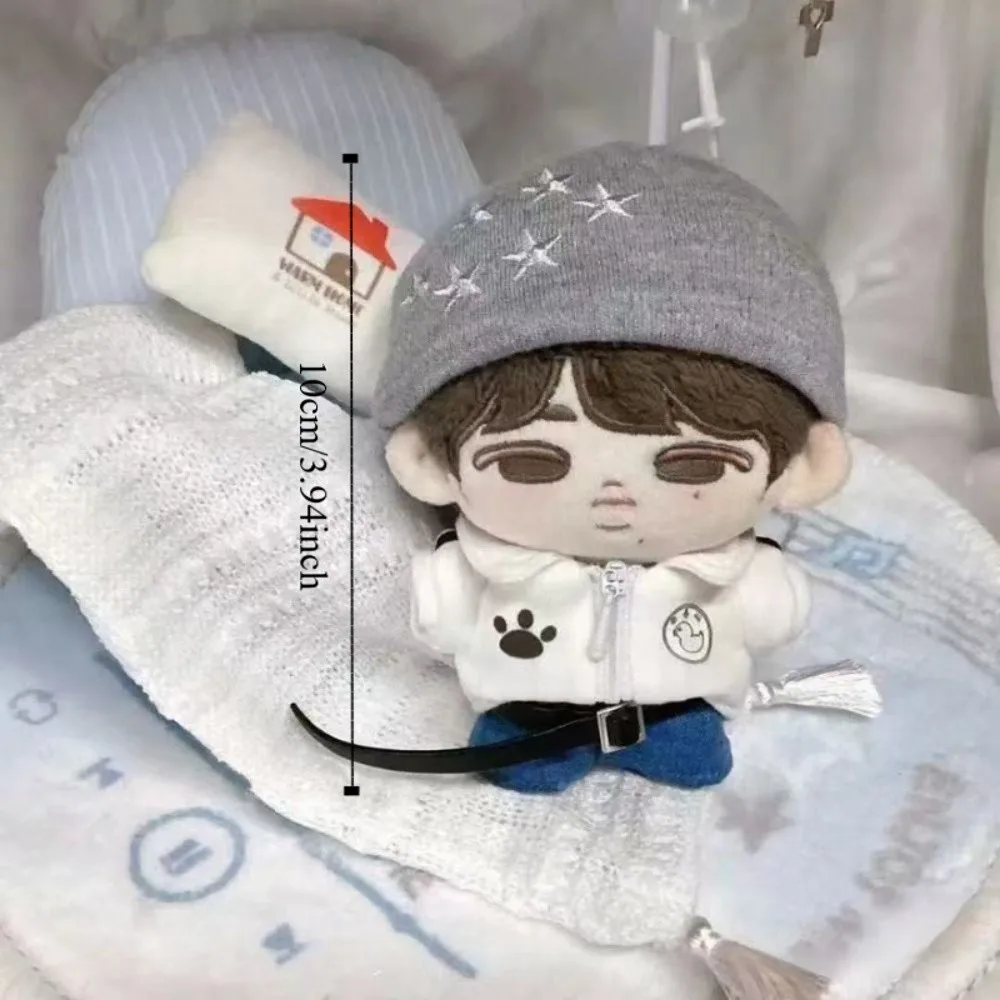 Vestido de muñeca de 10cm con diseño de dibujos animados, ropa en miniatura DIY, traje de muñeca de algodón Idol, ropa de repuesto para muñeca de algodón suave y bonita