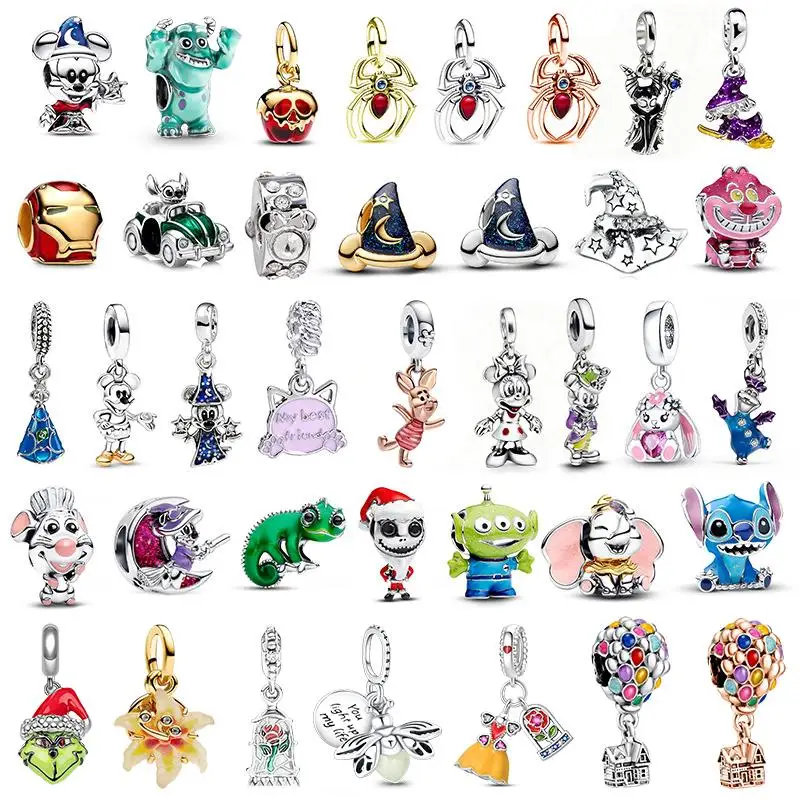 

925 Серебро Дисней Лидер продаж Новый кулон Микки Стич Подвески Бусины Подходит 3 мм Браслет Ожерелье Женщины DIY Изысканный Фестиваль Ювелирные Изделия Подарок