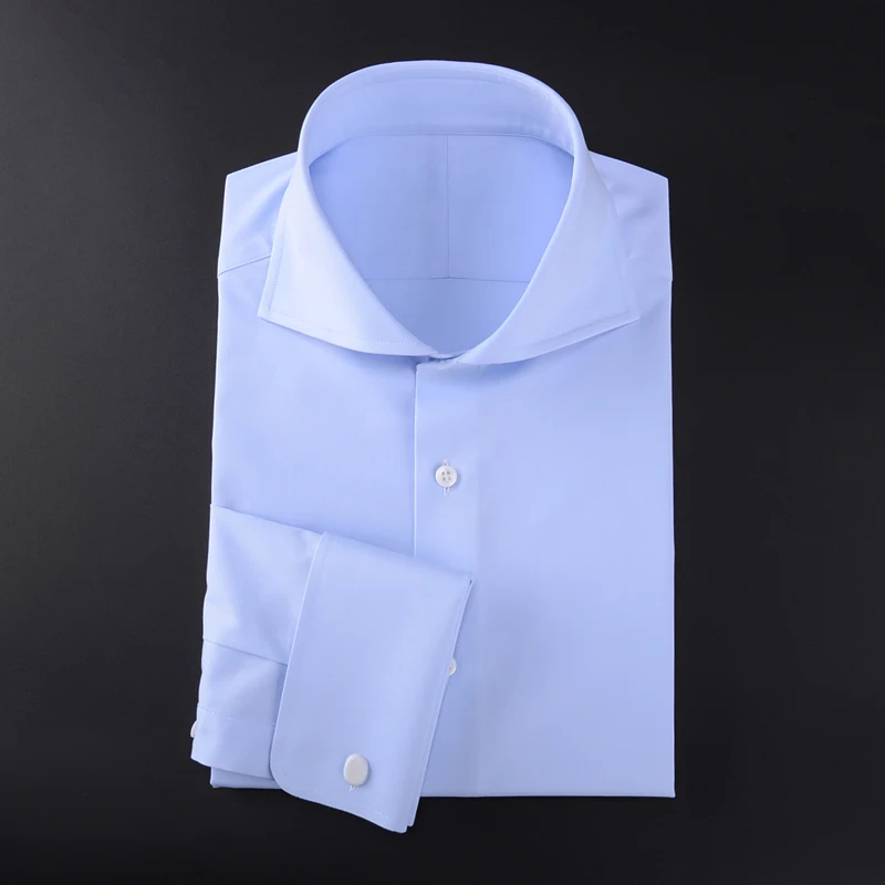 

Men's French long sleeves 2024 spring and autumn big collar shirt slim classic men's shirts