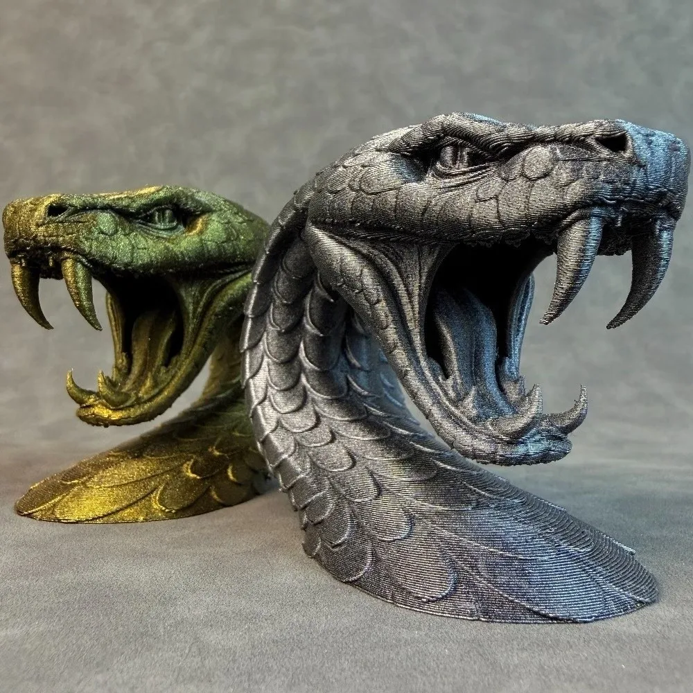 Funny Snakehead Ornaments Decorations Multi-functional 3D Printing Ornaments Creative Halloween Desktop Accessory Birthday Gift
