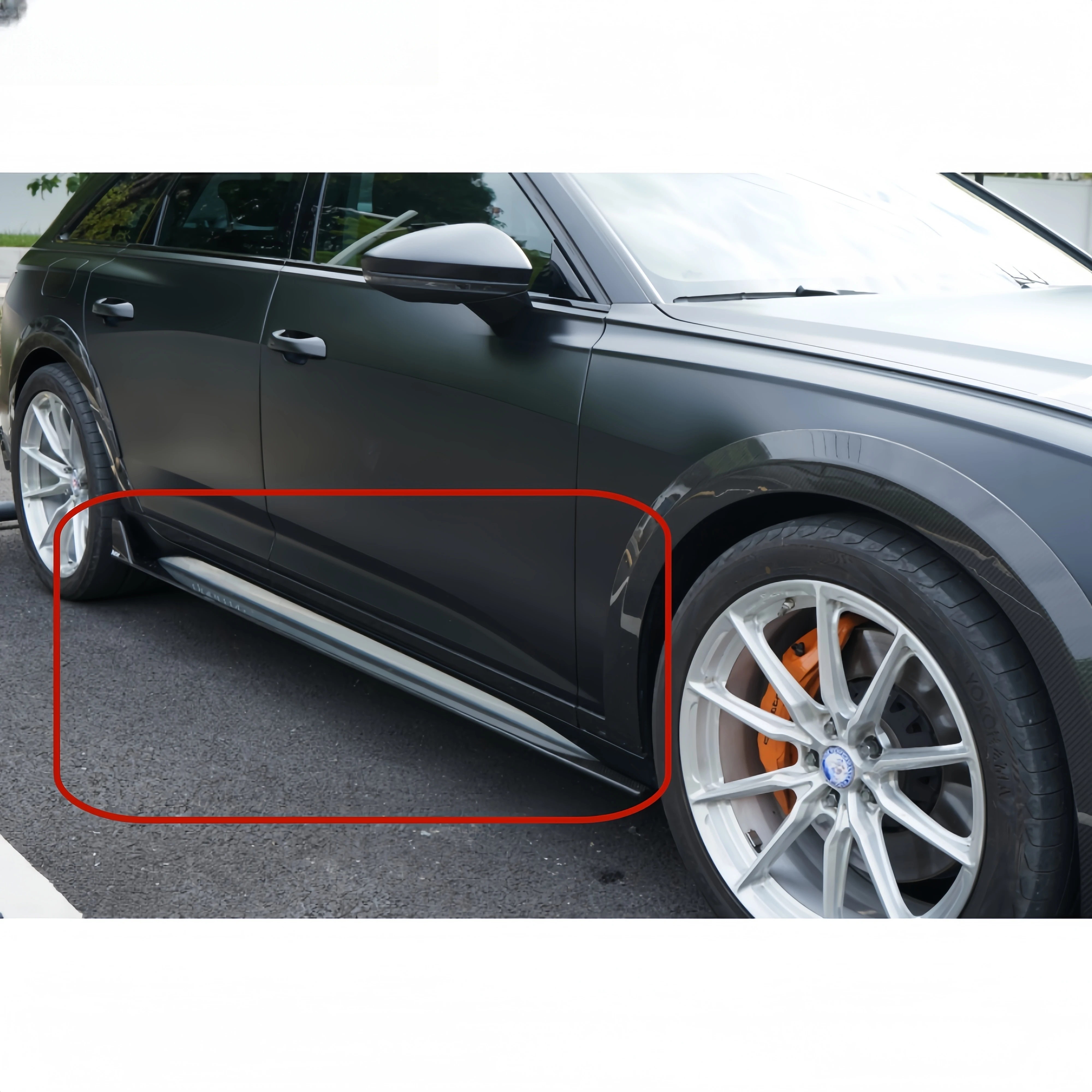 

High Glossy Prepreg Dry Carbon Fiber Body Kits Side Skirts For Audi A6 Allroad 2019-2022 Car Bumpers Skirt Side