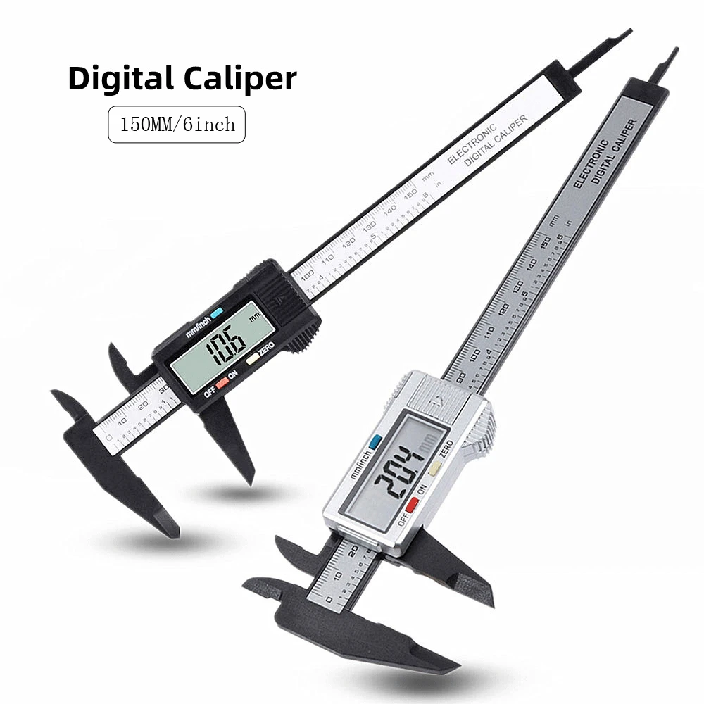 

150mm Electronic Digital Caliper Carbon Fiber Dial Vernier Caliper Gauge Pachometer Digital Ruler Micrometer Measuring Tools