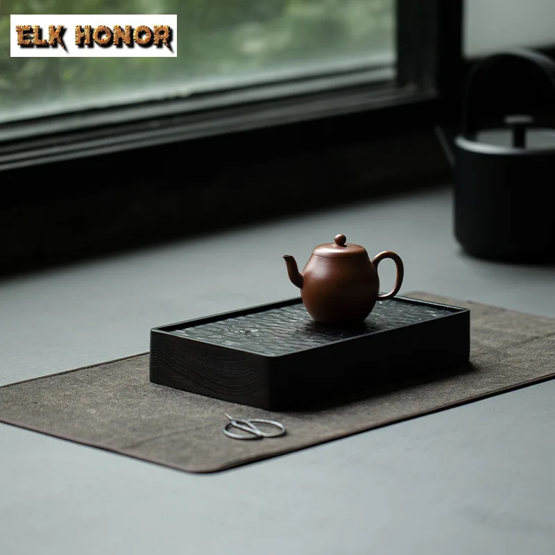 White Ash Wood Tea Tray Boutique Hand Carved Teapot Holder Zen Solid Wood Tea Plate Retro Tea Board Dishes Teaware Crafts Gift