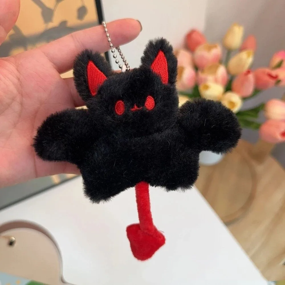 Portable Little Devil Plush Bat Doll Keychain Soft Room Decor Bat Keychain with Wings Animal Novelty Cute Bat Keyring Holiday