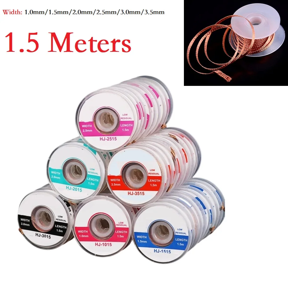 1PC 2.0mm 3.5mm 1.5M Welding Wires Desoldering Braid Solder Remover Wire Lead Cord Flux Repair Tool