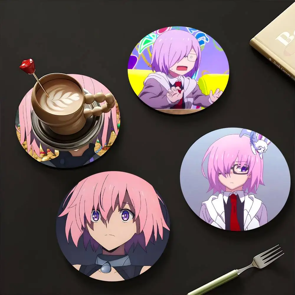 1pc Mash Kyrielight  Anime characters Wooden Coaster Colour Printing Cup Mat Home Desk Decoration Gifts