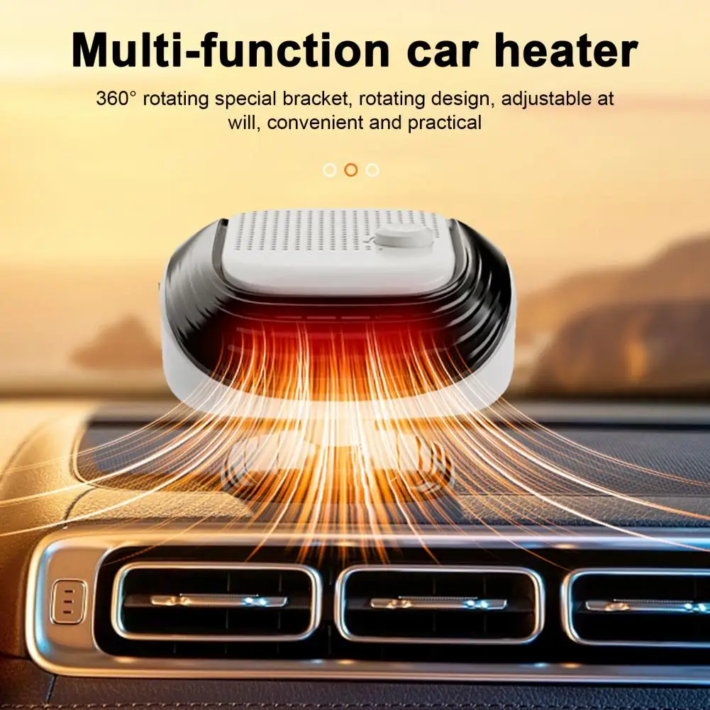 360° Rotating Bracket Heater Blowing Area Car Heater Portable 12v 120w Car Heater Fan for Windshield Defrosting Heating