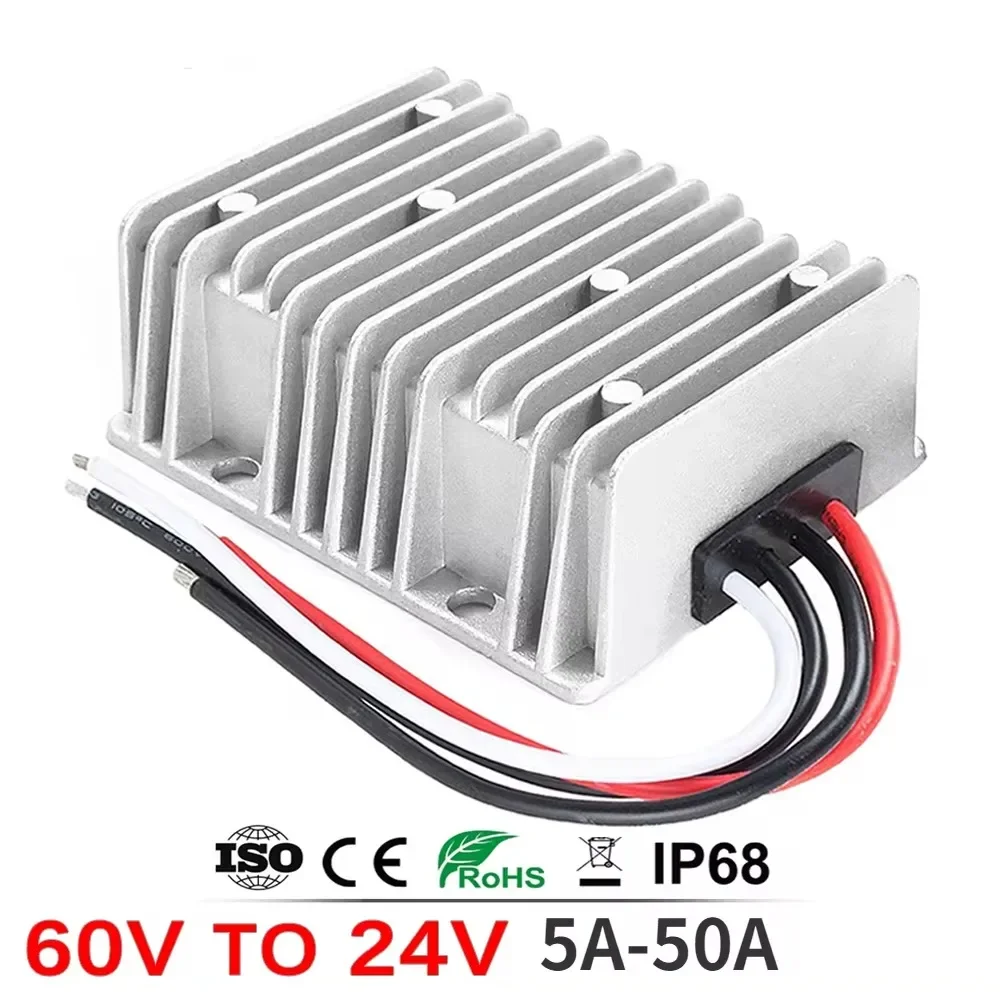 

60V 48V 36V to 24V 3A-50A Buck DC DC Power Converter Step Down Voltage Power Supply Voltage Regulator Module for Car Truck Boat