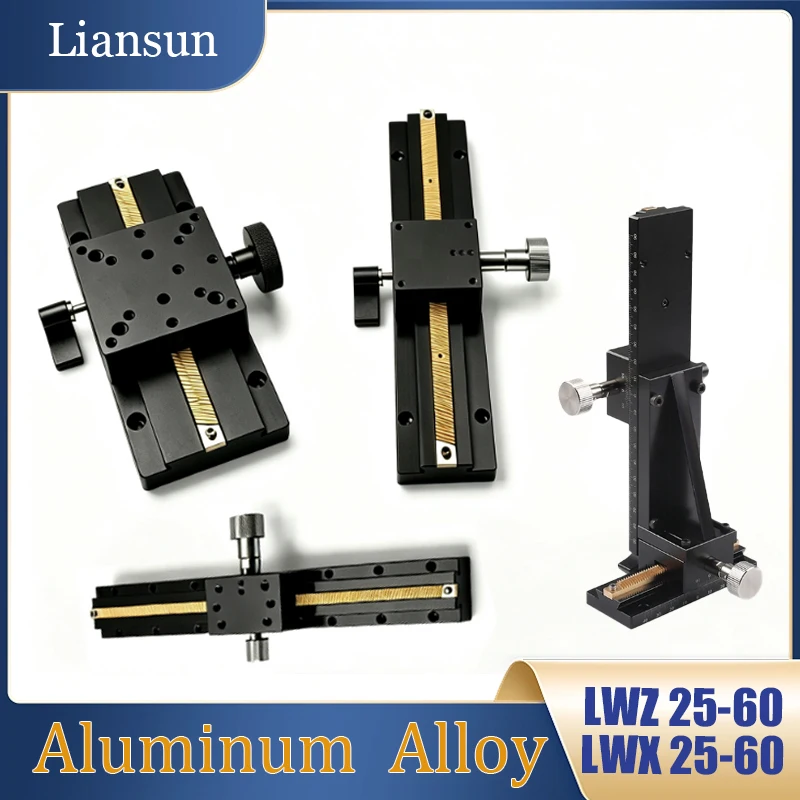 X/Z Axis LWX25/40/60L=50-500mm Dovetail Groove Linear Long Stroke Fine-Tuning Slide Manual Displacement Trimming Platform