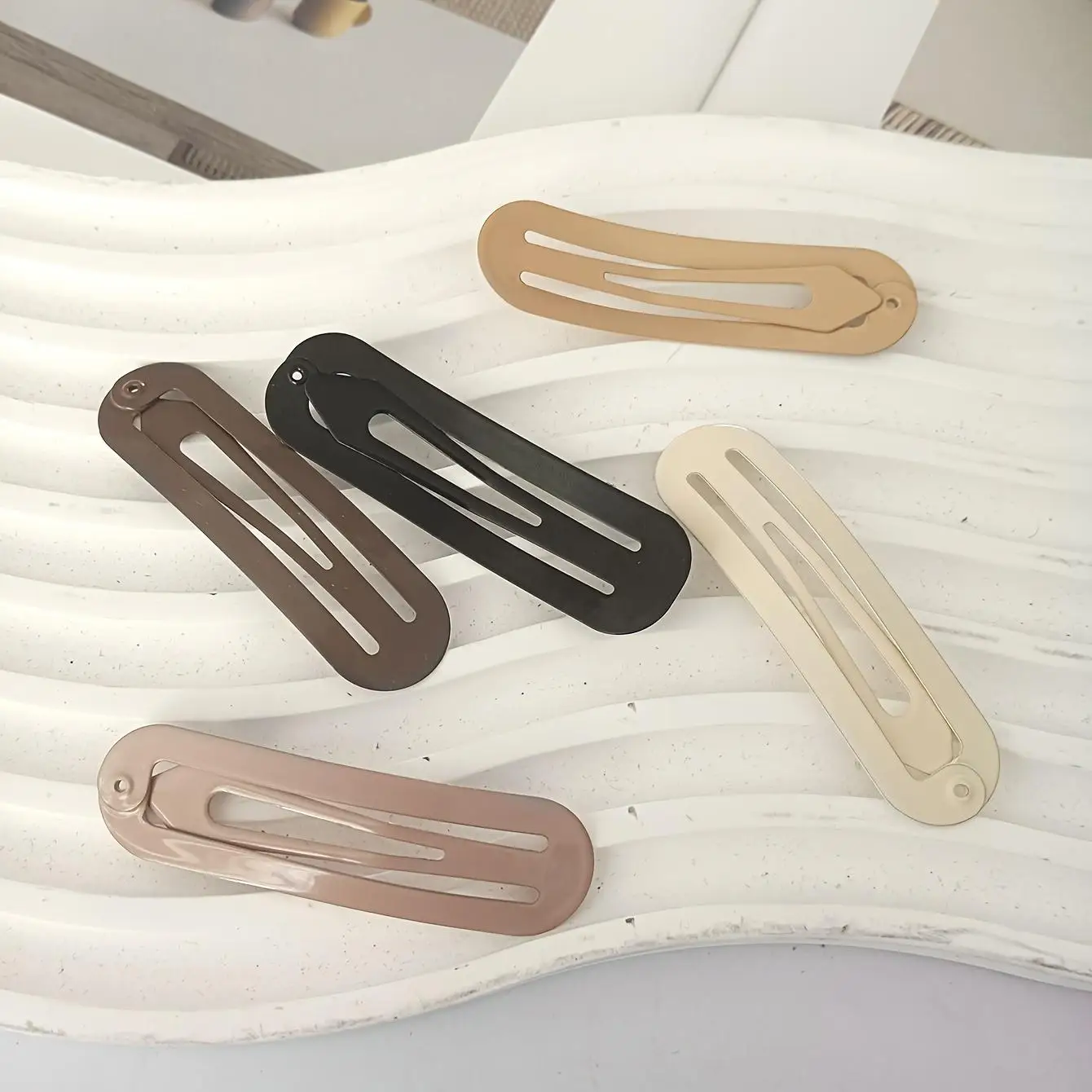 Horquilla con clip bb hueca ovalada para mujer, 5 uds., sencilla para parte posterior de la cabeza o estilo lateral, adecuada para lavarse la cara