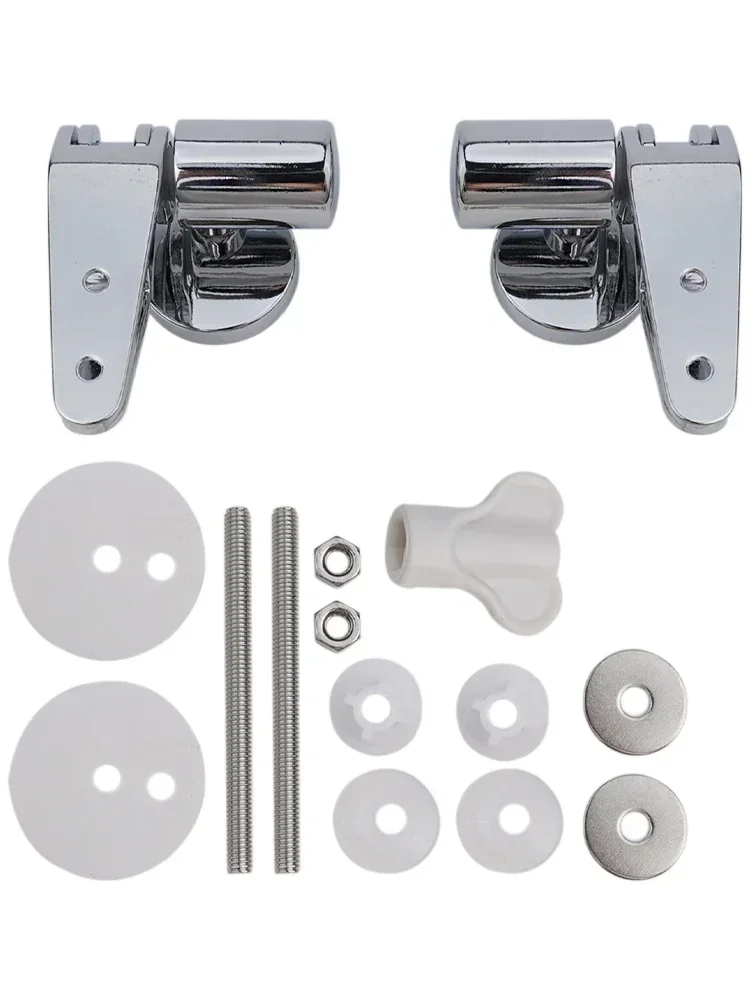 

High Quality Toilet Lid Hinge Set Soft Close Hinges 1 Set Accessories Replacement Silver Color Bathroom Accessories