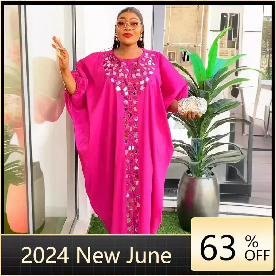 

Plus Size African Dresses for Women Summer 2024 Kaftan Long Sleeve Polyester Long Maxi Dress Gowns Muslim Fashion Abaya Outfits