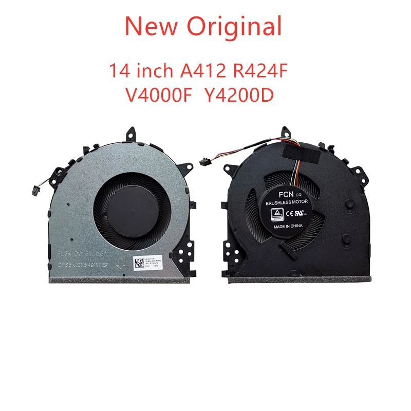 

New Original Laptop Cooling fans For Asus VivoBook 14 inch A412 R424F Edu V4000F Hard Stone Y4200D Fan DC5V 0.5A