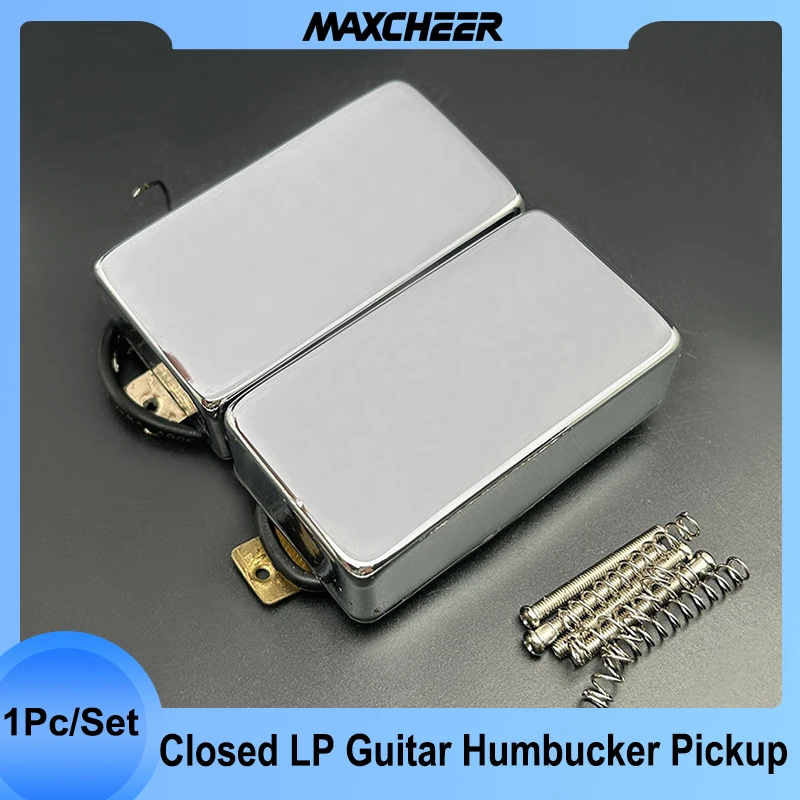 Captador humbucker de guitarra elétrica estilo fechado, captador de ponte de pescoço selado para guitarra lp, preto, dourado, cromado