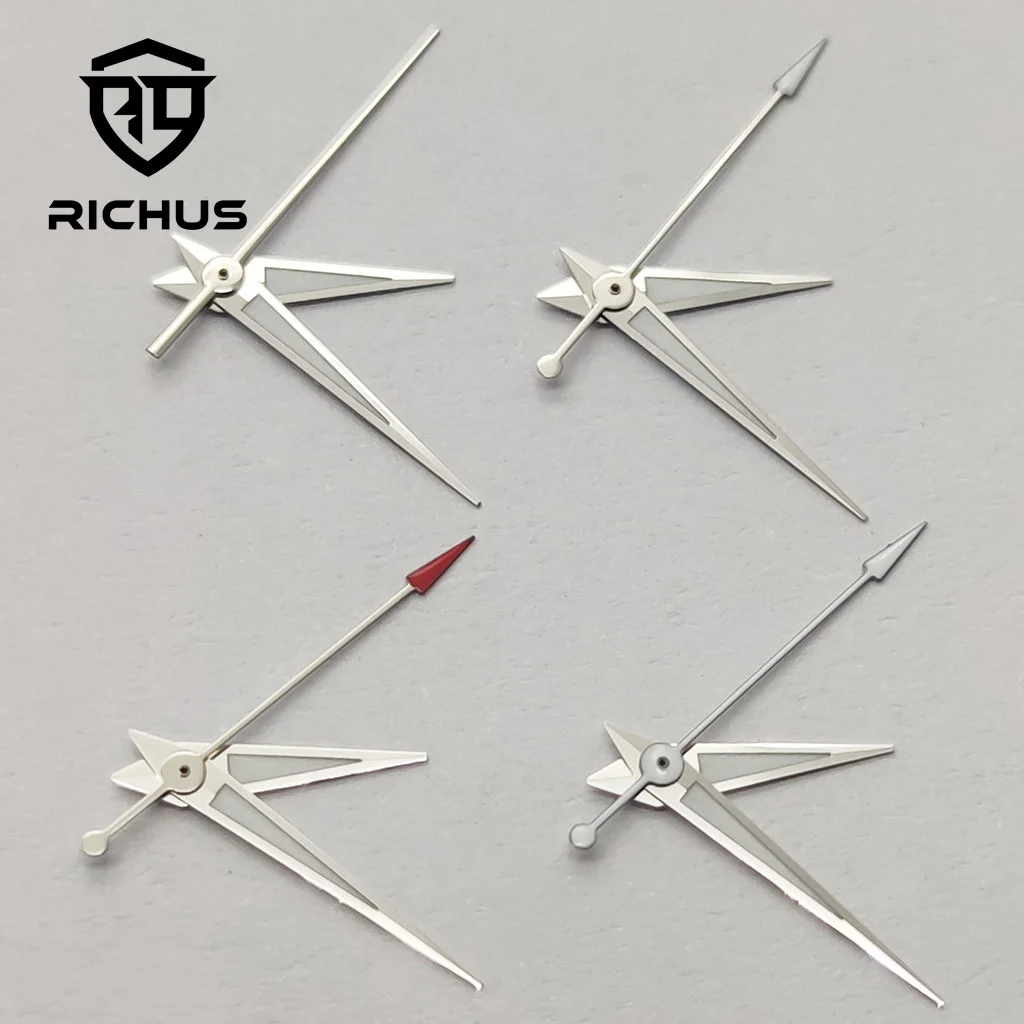 RICHUS NH35 Watch Hands Silver Watch Hands Green Luminous Fit NH34 NH35 NH36 Movement Watch Accessories
