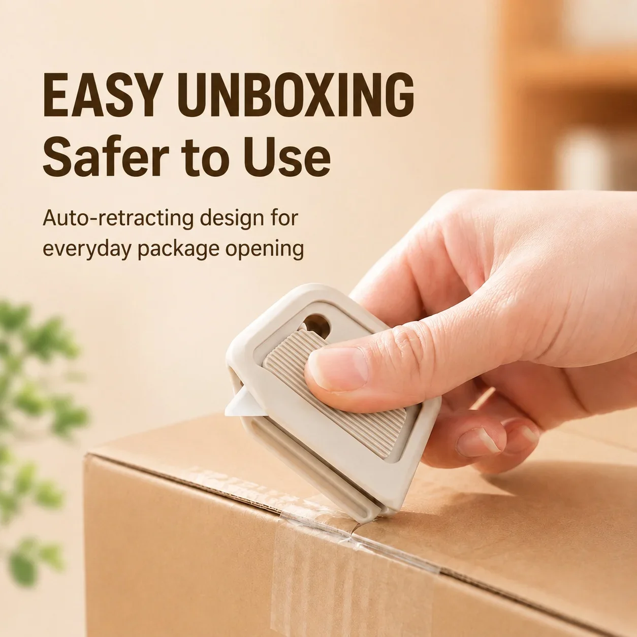 Portable Box Cutter Auto Retracting Package Opener Magnetic Mini Safety Cutter for Boxes Tape and Packages