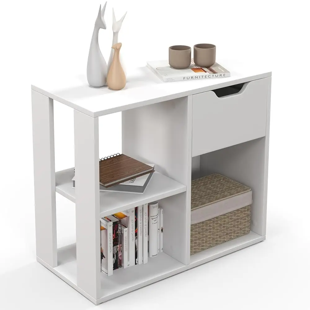 

3 Cube Bookcase With Drawer, Modern Simple Bookshelf Display Ra With 2-Tier Open Shelves, Multifunctional Cube Storage Shelves