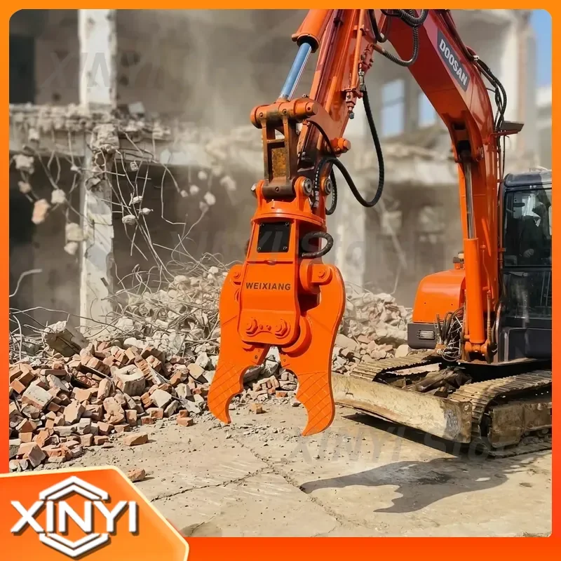 Durable single-cylinder concrete shears with reversible blades provide contractors with low-maintenance demolition tools