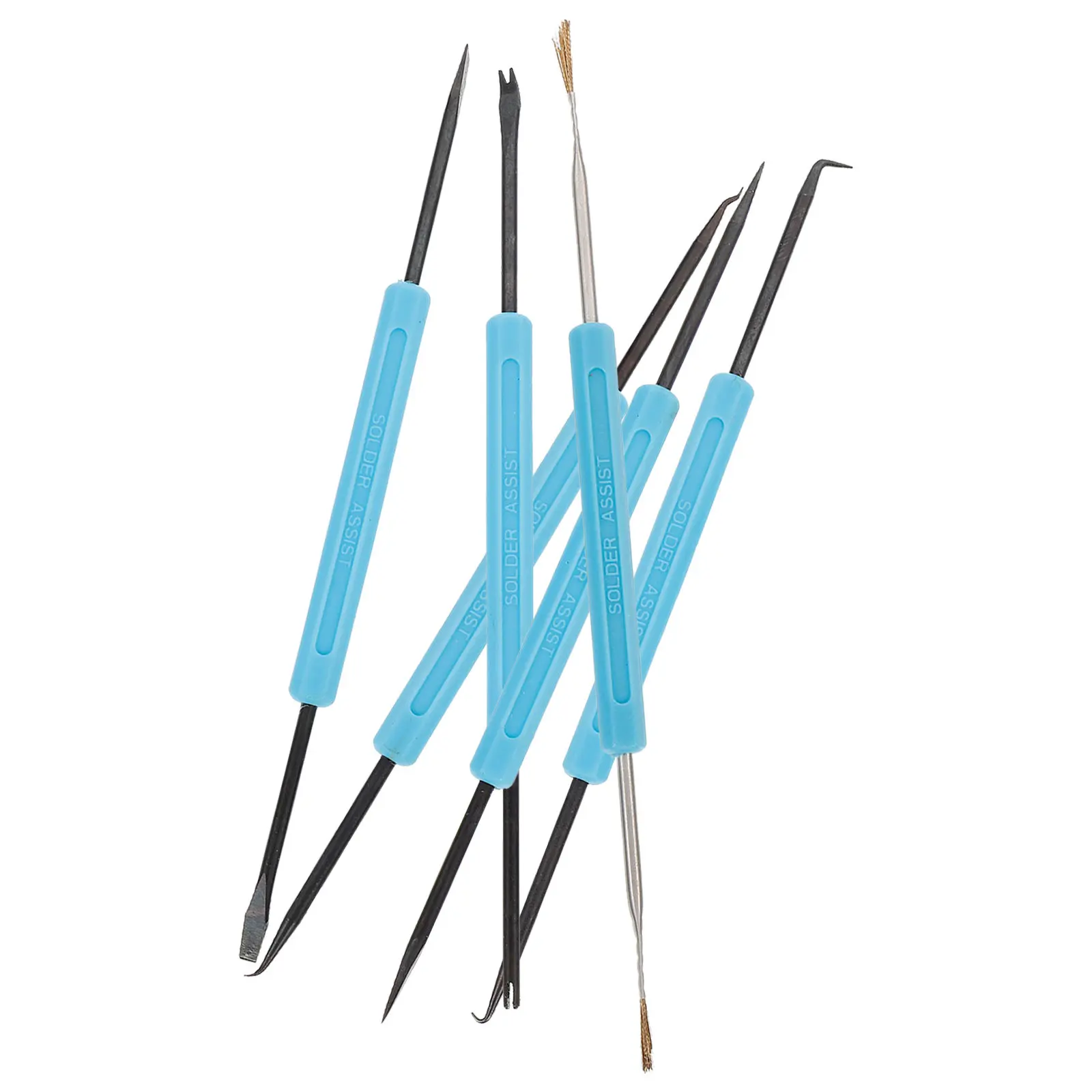 

Набор из 6 вспомогательных инструментов для пайки, двусторонний, для сварки, из углеродистой стали, с эргономичной ручкой, для ремонта печатных плат