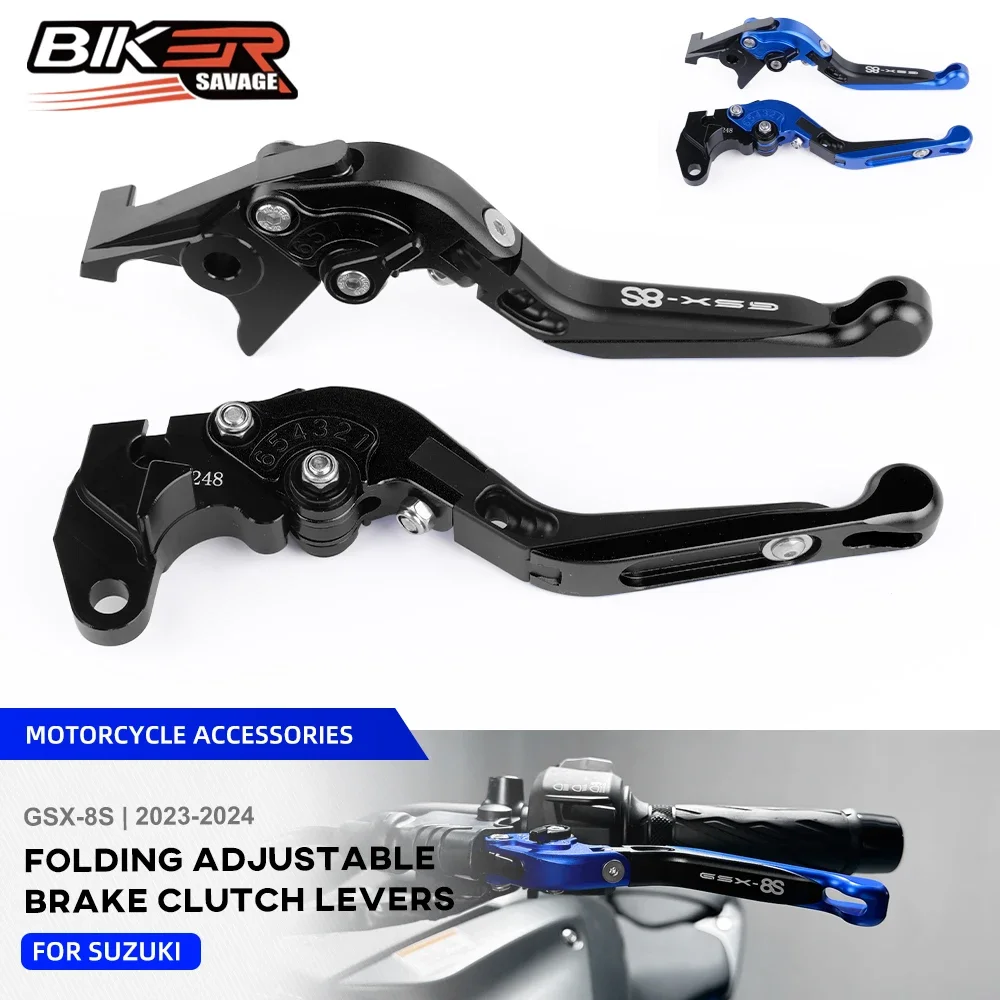 For Suzuki GSX-8S Folding Clutch Brake Levers GSX8S 2023-2024 Motorcycle Adjustable Extendable Front Control Handles Accessories