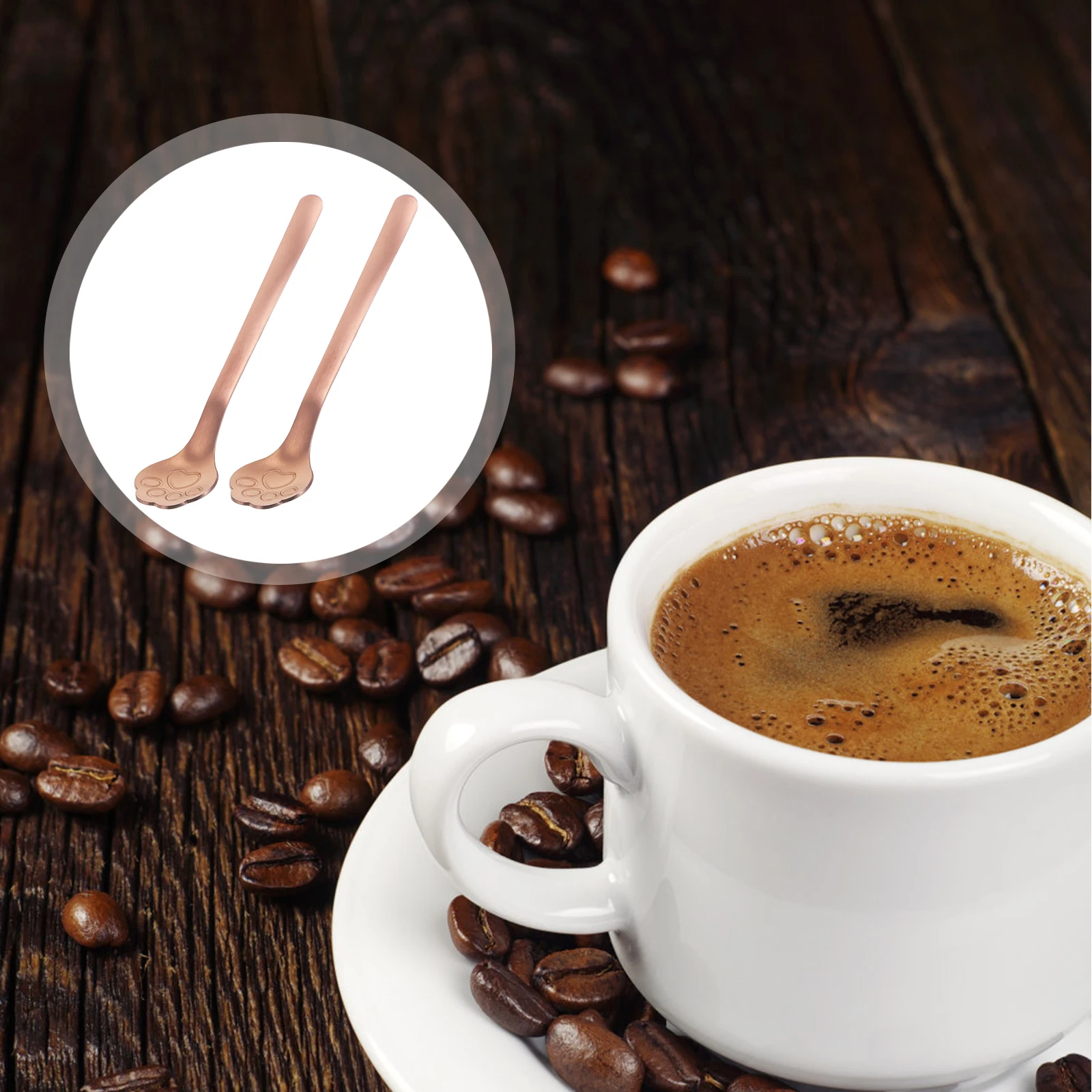 

2Pcs Cat Paw Coffee Spoons Cute Stainless Steel Dessert Spoons for Ice Cream Tea Home Parties Stainless Steel Mixing Spoon