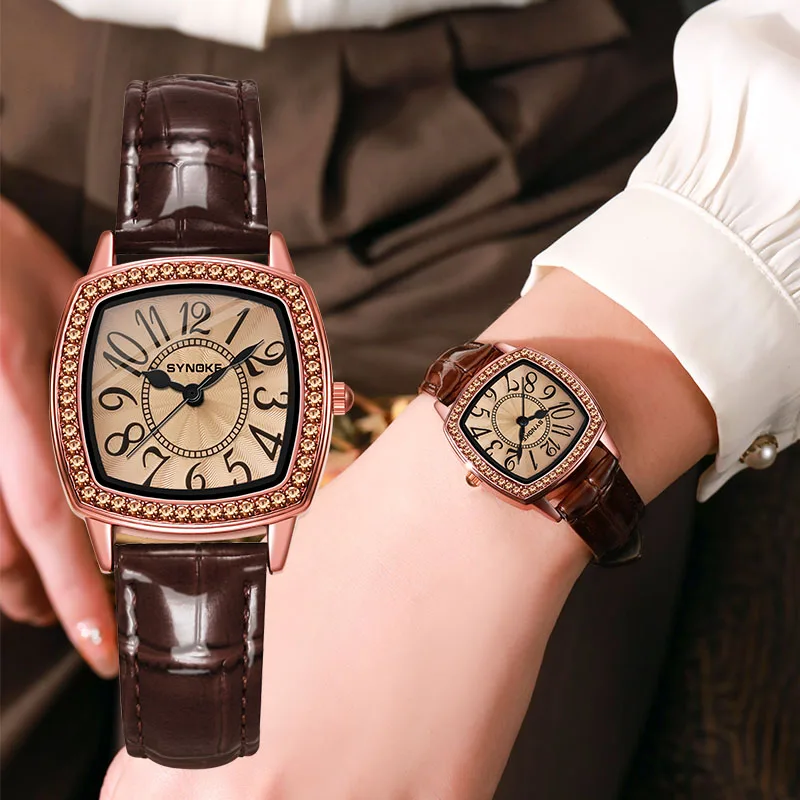 Quartz Movement Watches Women Retro leather Bracelet Clock Luxury Ladies Wristwatch Dress Watch Female Clock Reloj mujer