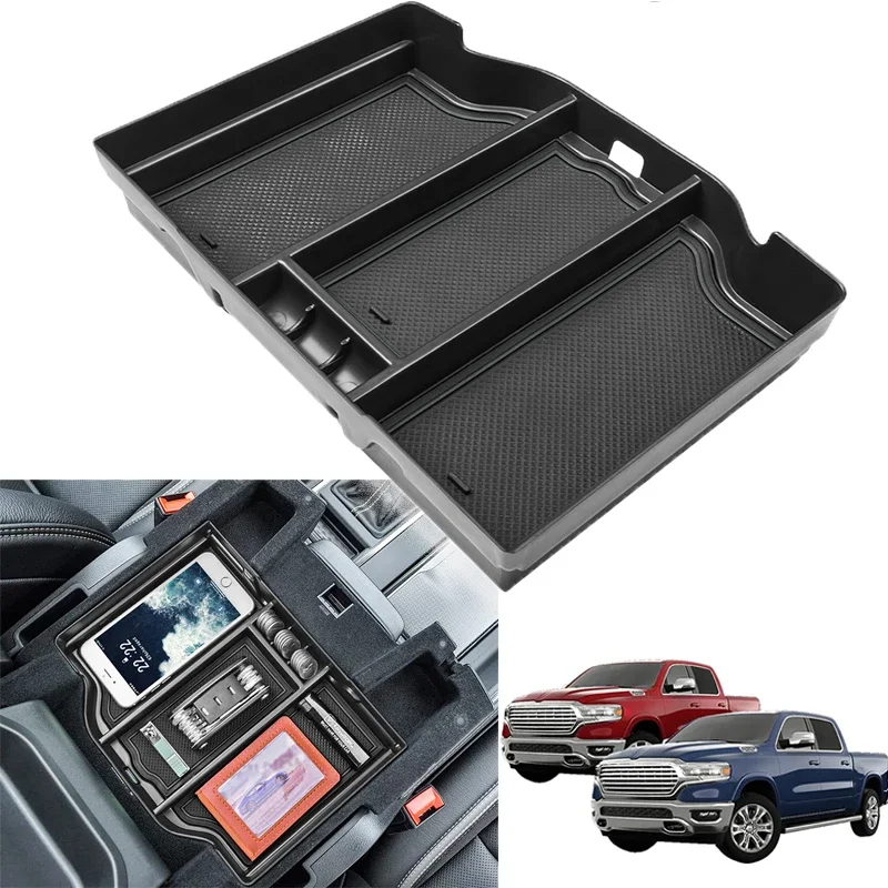 For Dodge RAM 1500 2500 3500 2019 2020 2021 2022 2023 Accessories Coin Storage Holder Glove Box Car Armrest Storage Box Tray