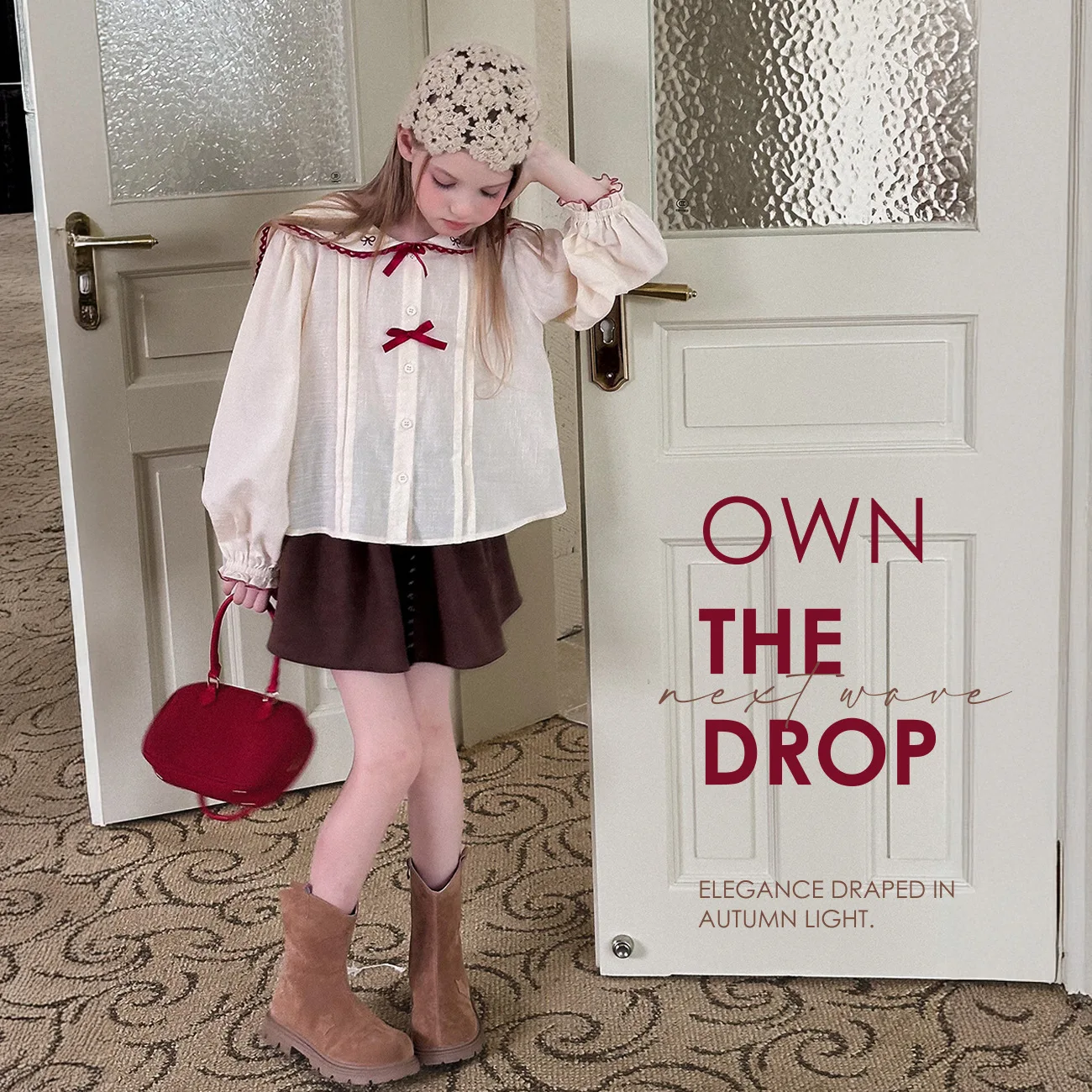 

Детская одежда, кукольная рубашка с бантом для девочек, новая свободная милая и простая детская рубашка с длинными рукавами на весну и осень