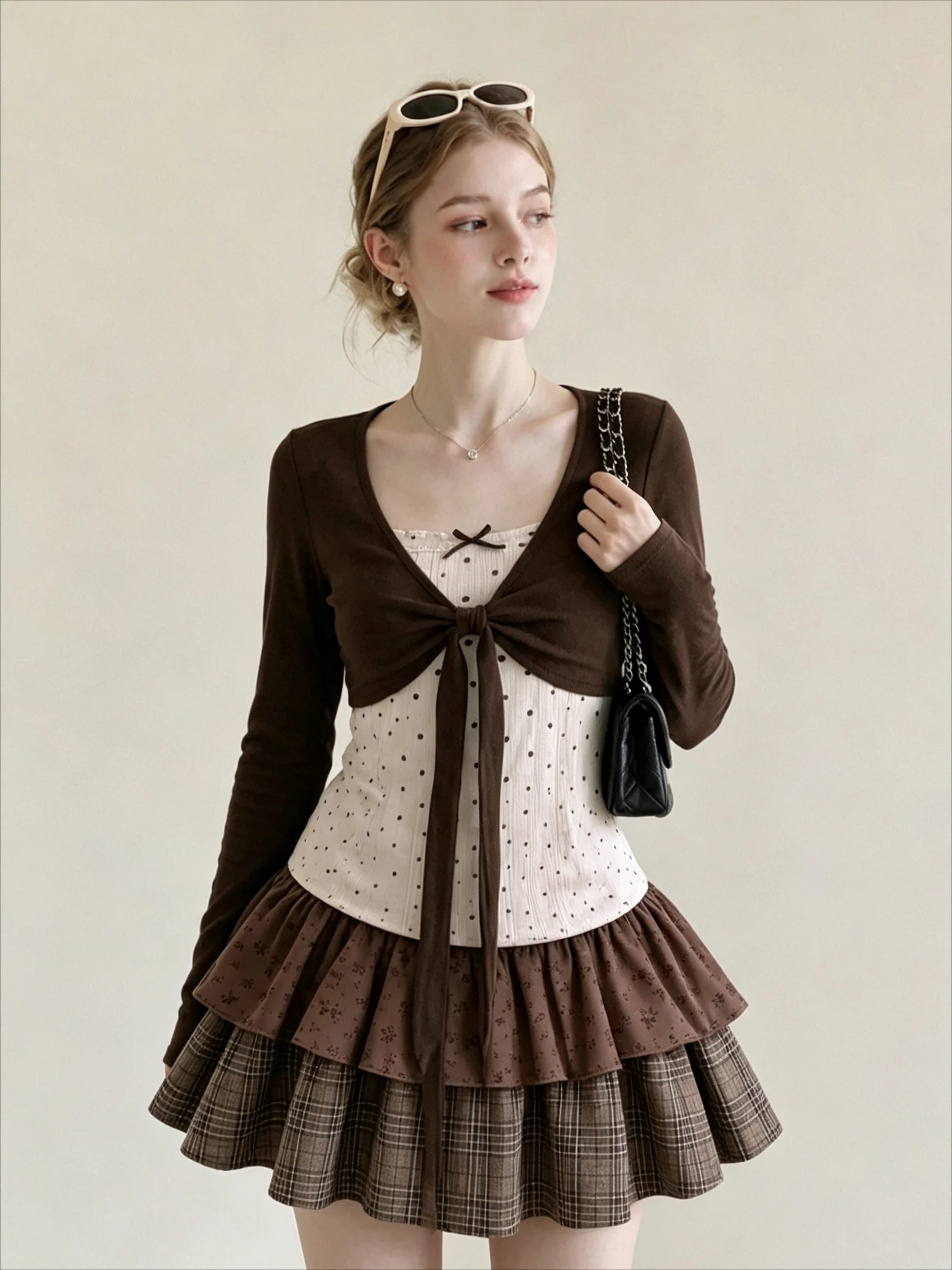 Mori-Style 3-teilige Sets für Damen, Vintage-Wald-Look, süßes Mädchen-Outfit mit Rüschenoberteil und Rock, Retro, lässig, schick, modische Anzüge für den Alltag