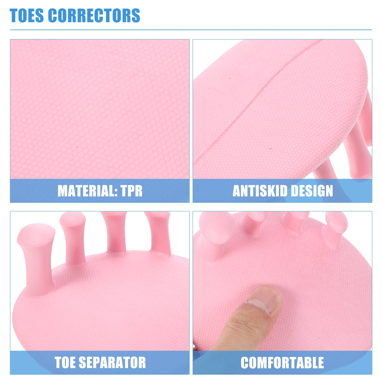 

1Pair Tpr Toe Separators Foot Pain Relief for Women Overlapping Toes Stretchers Dividers Toe Separator