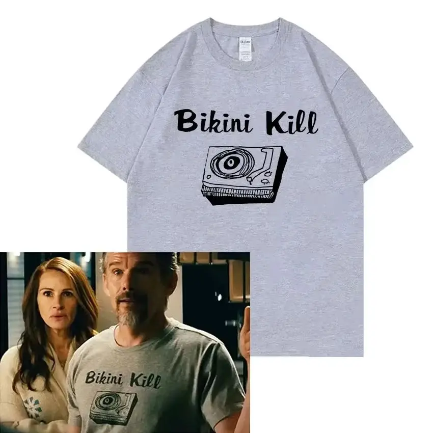 Bikini Kill Leave The World Behind T-shirt Ethan Hawkes Same Style T-shirts Punk Rock Oversized Tops Casual Loose T Shirt Unisex