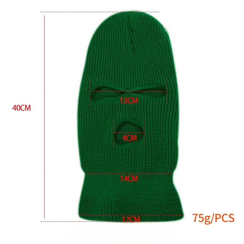 Caps for Men Knitted Three-hole Hat Autumn and Winter Solid Color Warm Wool Headgear Hat Mask Bandit Hat Ski Mask