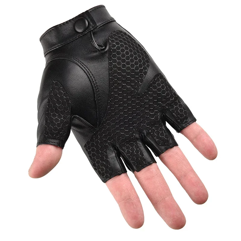 Motorbike Cycling Gloves Men Leather Half Finger Gloves Motorcycle Breathable Women Bicycle Touch Screen Alpine MTB  Fitness