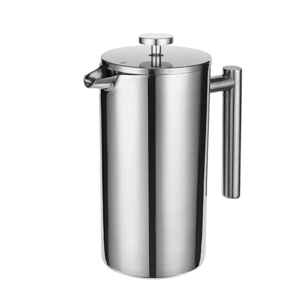 French Press Coffee Maker 350/600/800/1000ml Coffee Tea Maker Pot Stainless Steel Double Walled Insulated Coffee Tea Maker Pot