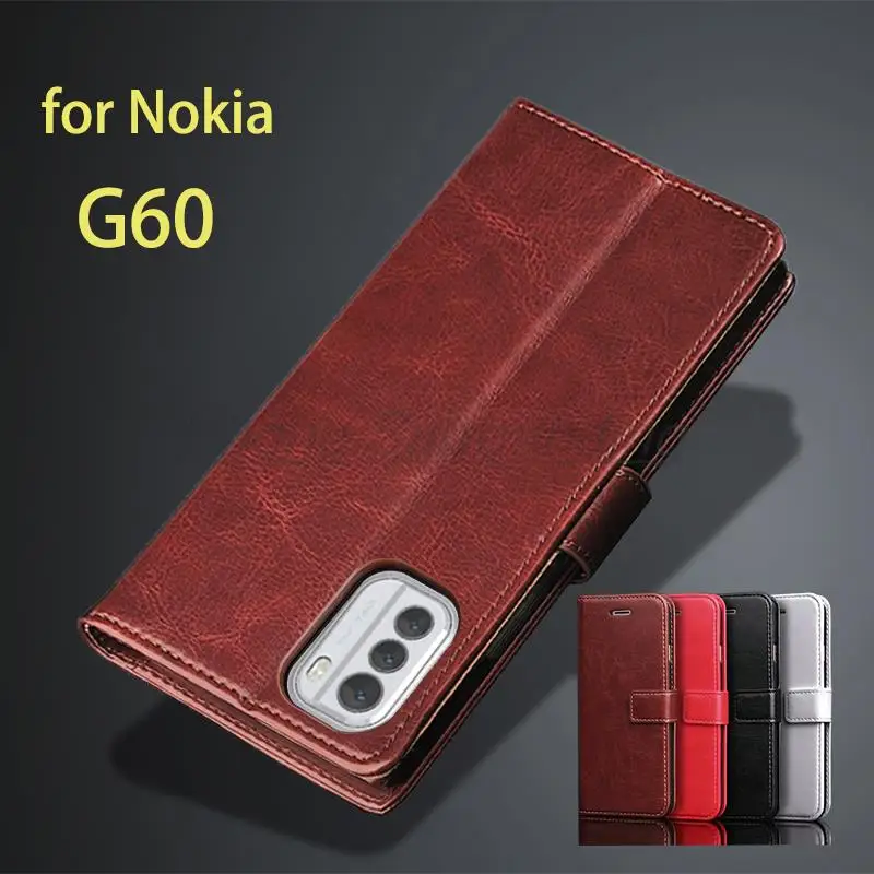 Luxury Wallet Leather Case for Nokia G60 G 60 Pu Leather Flip Phone Cover Card Holder Holster Phone Shell Business Fundas Coque