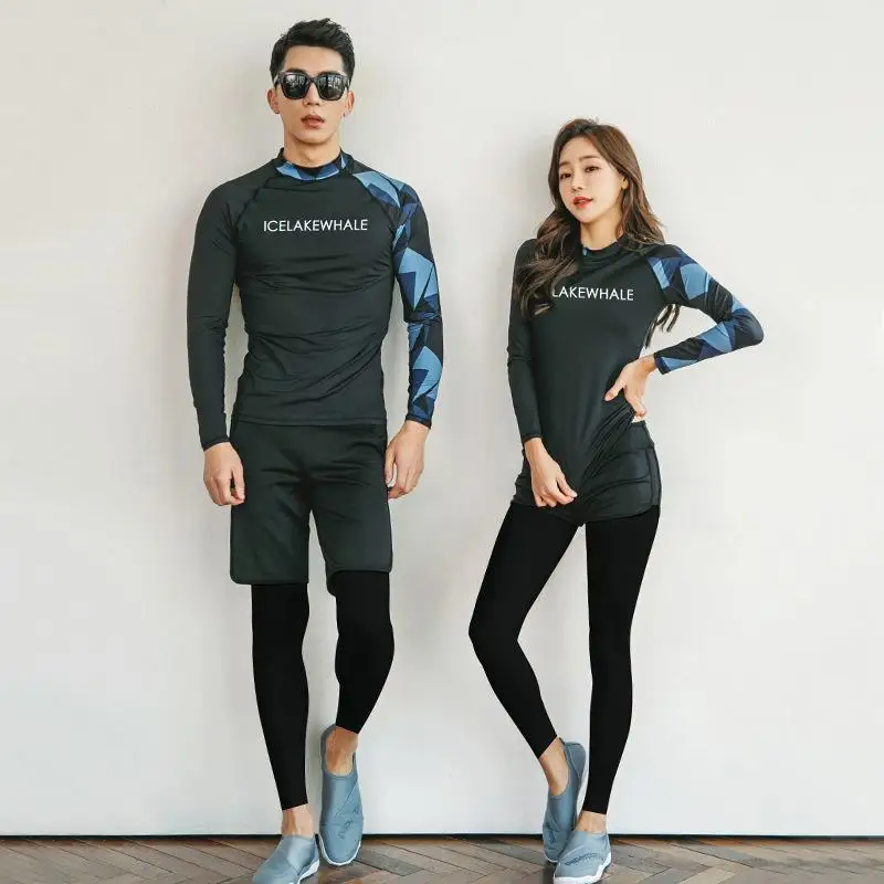 

New Children's Parent-Child Diving Suit Separate Boys And Girls Long Sve Qui Dry Surfing Swimwear for Outdoor Cam Tr...