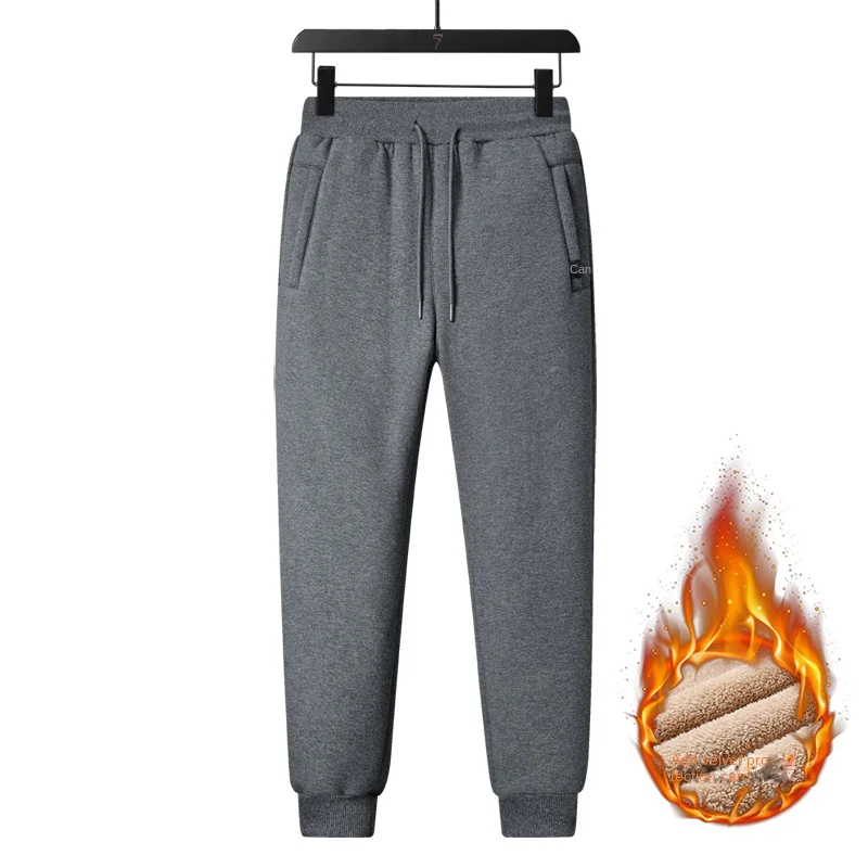 Pantaloni in pelle di agnello da uomo invernali taglie forti in cotone taglie forti pantaloni a gamba dritta con logo a griglia pantaloni in cotone pantaloni casual in puro cotone w