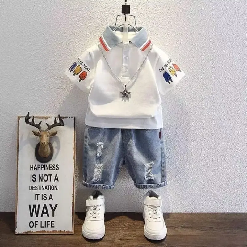 

kids clothes boys suit boy sports suit Summer Children Clothes Boys Suit clothing Shirt+short 2pcs 2024 New