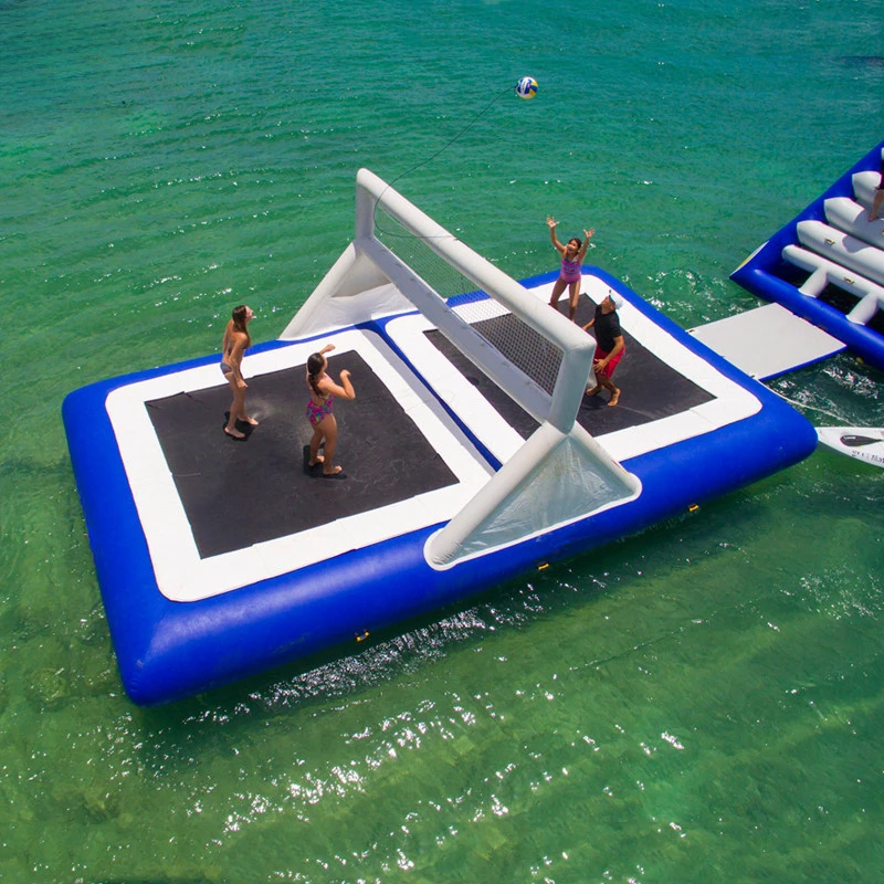 Custom Size Floating Big Trampoline Base Inflatable Water Volleyball Court