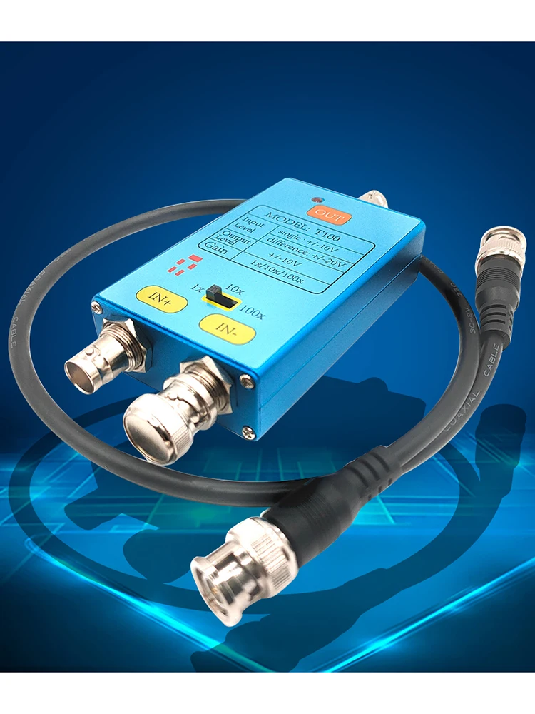 Differential Probe Battery Powered 10M Bandwidth Signal Amplifier Low Noise for Maintenance Personnel for Electronic Engineers